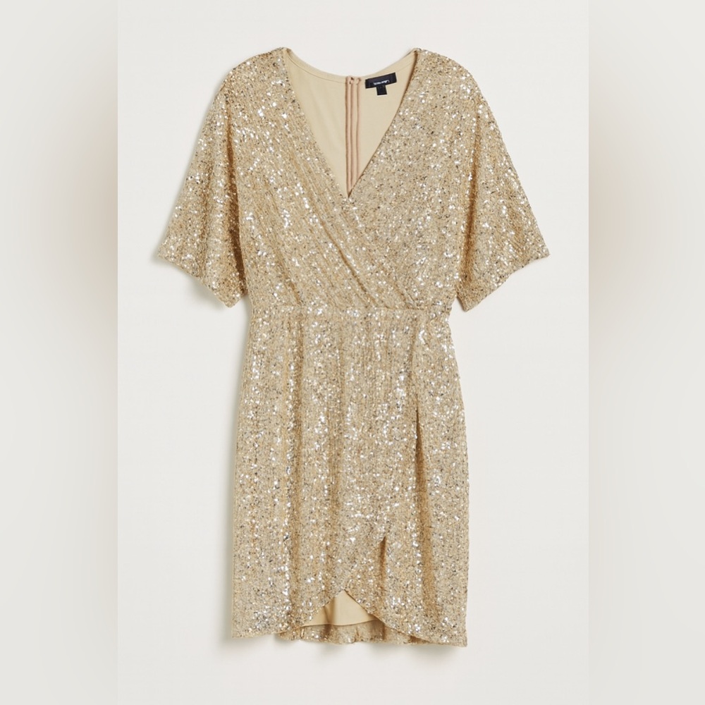 Lulu's Shimmering Gold Sequin Mini Dress - Picture 5 of 6